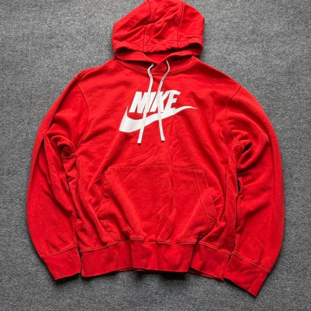 Y2K red Nike hoodie‎ size men's large